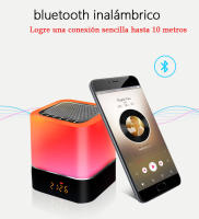 Altavoz Bluetooth con luz nocturna, altavoz despertador inalámbrico USB, con luces de colores, ajustable en tres niveles, admite llamadas manos libres Bluetooth, batería incorporada de 1200 mah - details 4