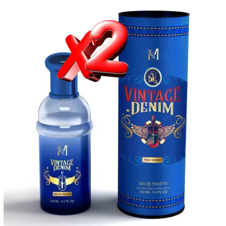 2 UNIDADES Vintage Denim Eau de Toilette para hombre 100ml Montage Brands Fragancia inspirada en otros perfumes Pour Homme Colonia - 1