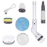 Limpia Pisos Eléctrico Con 6 Cabezas De Repuesto Limpia Pisos Con Escobillas Giratorias Herramienta De Limpieza Handheld Ecológica - details 6