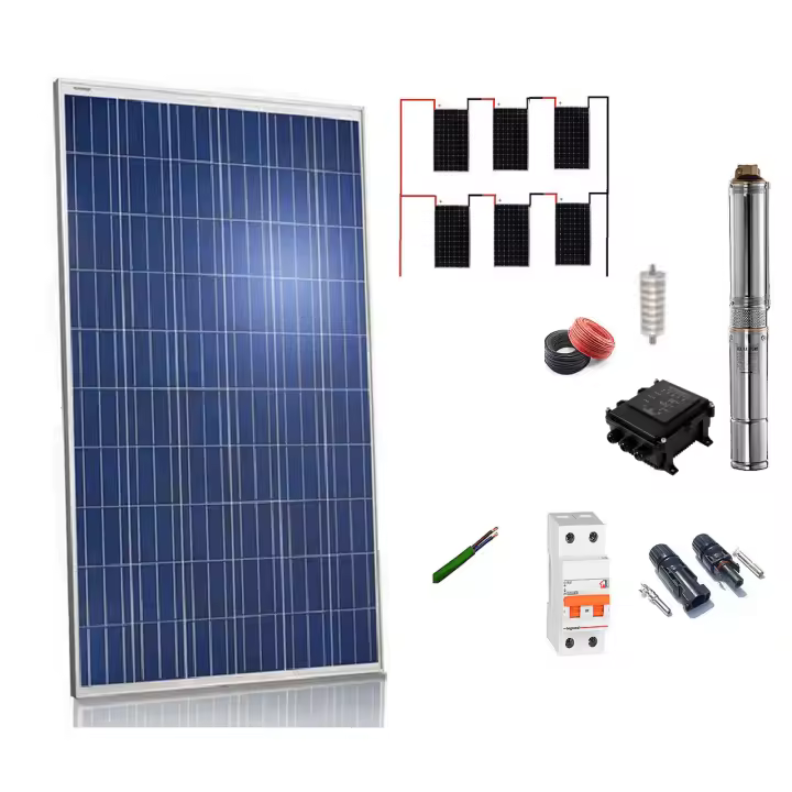 Plusenergy - Kit solar Bombeo 1100w / 1.5cv Caudal max. 3300 Litros/hora Altura 106 metros - 1