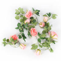 Guirnalda De Flores Artificiales Rosa 2/4m Para Boda Fiesta De Baño De Mujer Eventos Decoración De Hogar Tamaño 2m/4m Color Rosa - details 6
