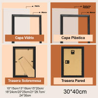 AYA MARKT Marco de Fotos Negro, Marco de Madera Clasico, 2cm de Grosor, Cuadro de Mesa,Cuadro de Pared,Marcos de Mesa ideal para Fotos,Poster y Diplomas - details 1