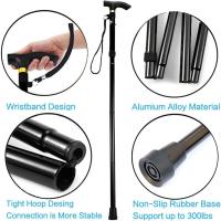 Poles, Foldable, Collapsible Poles Hiking Pole Height Adjustable, Lightweight Anti-Slip for Travel Outdoor Hiking Aid Balance - details 1