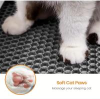 Alfombra De Limpieza Para Gato Con Diseño De Doble Capa Celdas De Miel Antideslizante Lavable Para Toilette De Mascotas Caja De Arenero - details 5