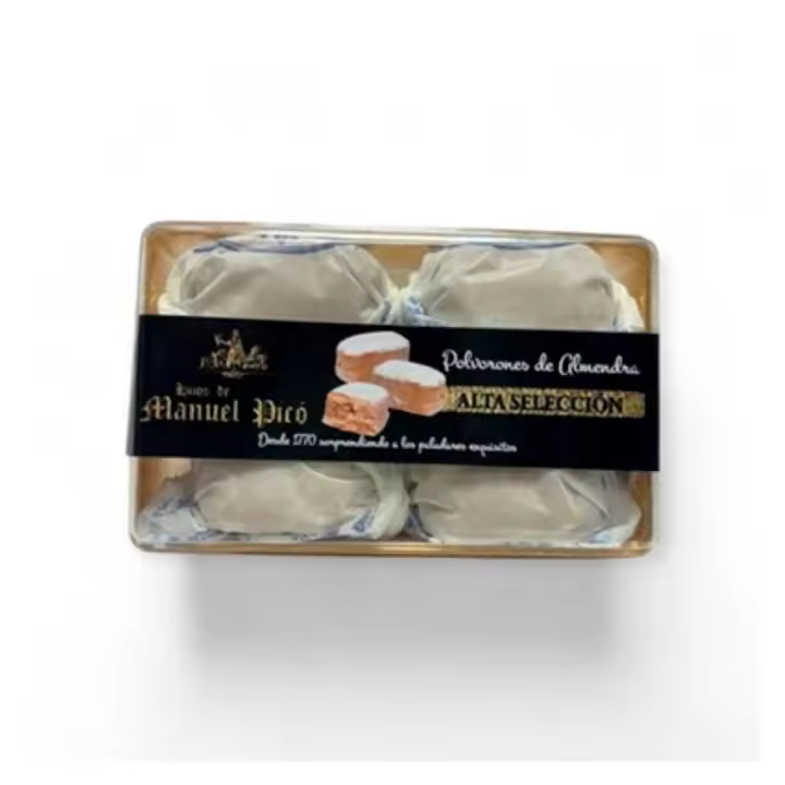 Polvorones de almendra marcona Hijos de Manuel Picó 200 g: Deliciosas galletas tradicionales españolas de almendra marcona - 1