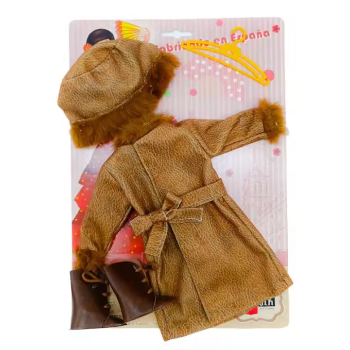 Folk Artesanía Set Ropa Muñeca Abrigo y Botas Piel Colección Edición Limitada - 1