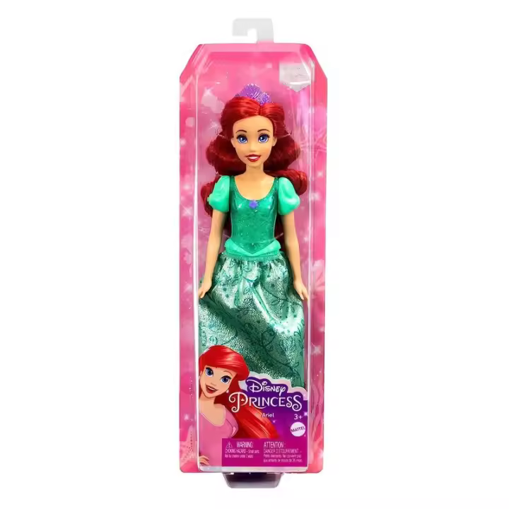 Mattel Muñeca Princesa Disney Ariel Clásica con Pelo Largo y Corona 30cm HLW10 - 1
