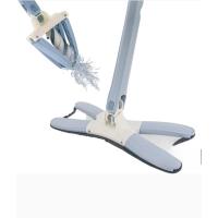 Fregona Trapeador Plano con Escurridor Incorporado y Filtro de Microfibra - Limpieza de Suelos Húmedos y Secos , Mopa con filtro de Microfibra en X, con mango extensible para Suelo con raspador y cabezal giratorio - details 0