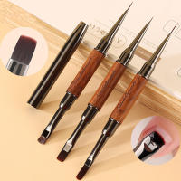 Cepillo De Uñas Doble Cabeza Con Mango De Sandalo Para Pintura Y Arte De Uñas Cepillo De Gel Y Liner Para Manicura - details 4