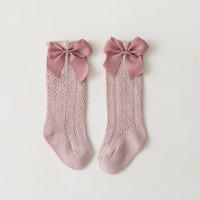 Calcetines De Verano Para Niñas Con Lazo Calcetines Largos Hasta La Rodilla De Algodón Y Spandex Para Bebés Y Niñas Todoterreno Transpirables Suela Hueca Diseño De Princesa - details 18