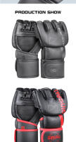 Guantes De Boxeo Profesionales Para Hombres Y Mujeres Entrenamiento MMA Guantes De Lucha Media- Dedo Para Sanda Lucha Libre - details 7