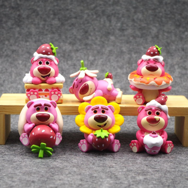 6pcs/set Toys Story Lotso Cute Cake Decoration Action Figure Toys 6-8cm