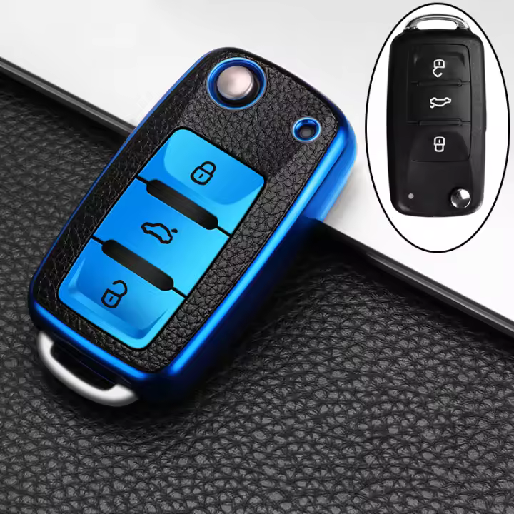 Funda De Llave De Coche TPU Para VW Volkswagen MK4 Bora Golf Jetta Passat Polo Touran Skoda Seat Tiguan Lavida Octavia Cubierta De Carcasa Fob - 1