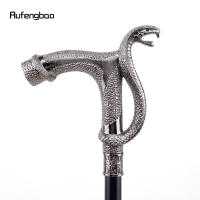 Bastón De Moda Cabeza De Cobra Decorativa Para Fiesta Cospaly Vintage Bastón De Caminar Cruzado De Acero 93 Cm Con Punta De Goma - details 3