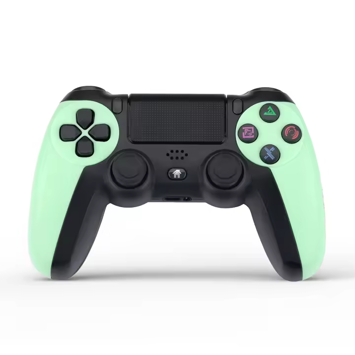 NK Mando para PS4 / PS3 / PC / Móvil Inalámbrico - Wireless Controller con Dualshock, Función Detección 6 ejes, Luz LED, Panel Táctil, Entrada para Auriculares, Cable de Carga incluido - Verde - 1