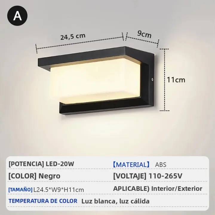 Luz De Pared LED Impermeable 15W Con Sensor De Radar Para Exteriores Y Dormitorios Sala De Estar Porches Jardines Luz Decorativa - 1