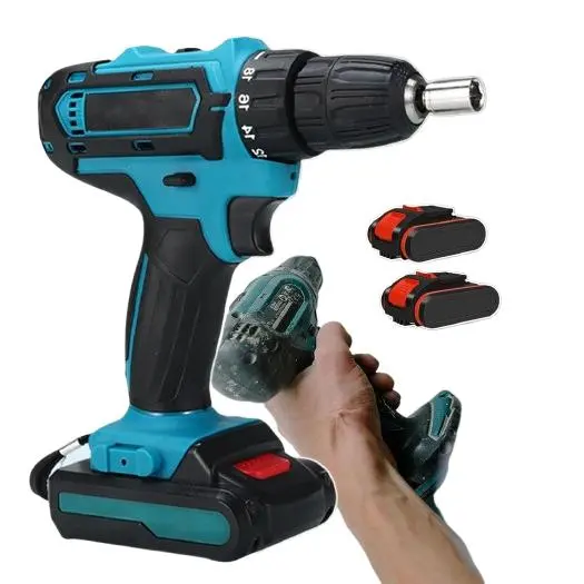 Taladro Atornillador , Weytoll eléctrico multifuncional 3 en 1 bateria litio , impacto de 21 V Motor cepillado , azul, ENVIO 24H - 1