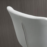 HOMCOM Juego de 2 Taburetes Altos de Cocina y Giratorio Taburetes Altos de Cuero Sintético con Respaldo y Estructura de Metal 47x51,5x92-114 cm Blanco - details 3
