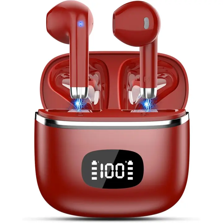 Auriculares Bluetooth, Auriculares Bluetooth 5,3 With 4 HD Mic HiFi Estéreo, Auriculares Inalambricos With Potentes Auriculares de 13,4mm, LED Pantalla, IPX7 Impermeable Cascos Inalambricos - 1
