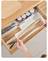 Organizador De Cocina 2PCS Caja De Expansión Para Palillos Y Utensilios De Cocina Divisor De Cajón Almacenamiento De Maquillaje Estilo Japonés Material Plástico - details 1