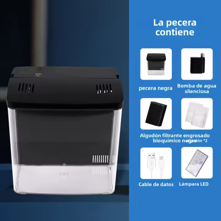 Acuario Pequeño Para El Hogar O Sala De Estar Acuario Mini Para Betta Ecológico De Escritorio Material Plástico - 1