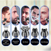 Kit De Aseo Para Hombres Cepillo Eléctrico Recargable Trimmer De Barba Y Cabello Mostrador LCD Cincel De Acero Inoxidable - details 2