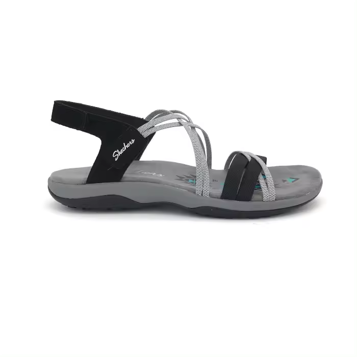 Sandalia de Skechers para mujer, mod.163112, Sandalia con dos cinta textil adhesivas ajustables y elásticos, plantilla memory foam cómoda - 1