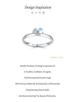 Zenyth anillo de circón de Piedra lunar Redondo de Plata de Ley 925, El regalo perfecto para Vacaciones o Aniversario de Mujeres - details 1