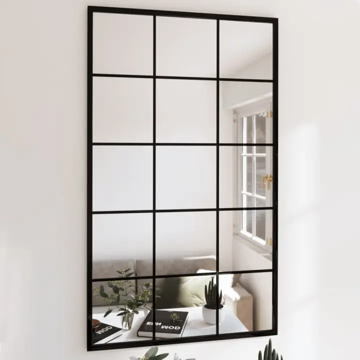 Espejo de pared metal negro 100x60 cm - 1