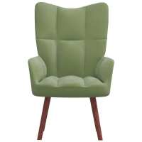 vidaXL Sillón de relax de terciopelo Gris claro, Gris oscuro, Verde oscuro Sillon Dormitorio Sillon Comodos Silla Relax Sillón Sofá - details 3