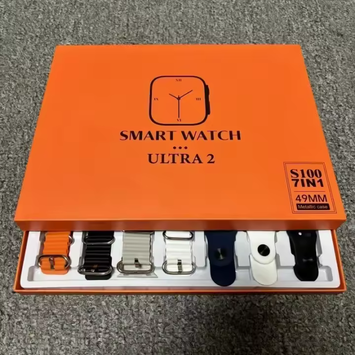 Reloj Inteligente S900 Ultra Con Pantalla HD Amoled De 2.2'' 7 Correas Círculas Monitor ECG Y Estuche Protector Para Regalo - 1