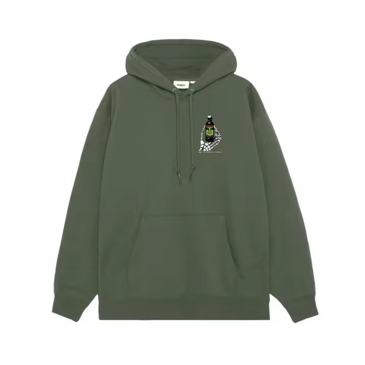 Sudadera con Capucha Obey Mind Control para hombre en color verde - 1