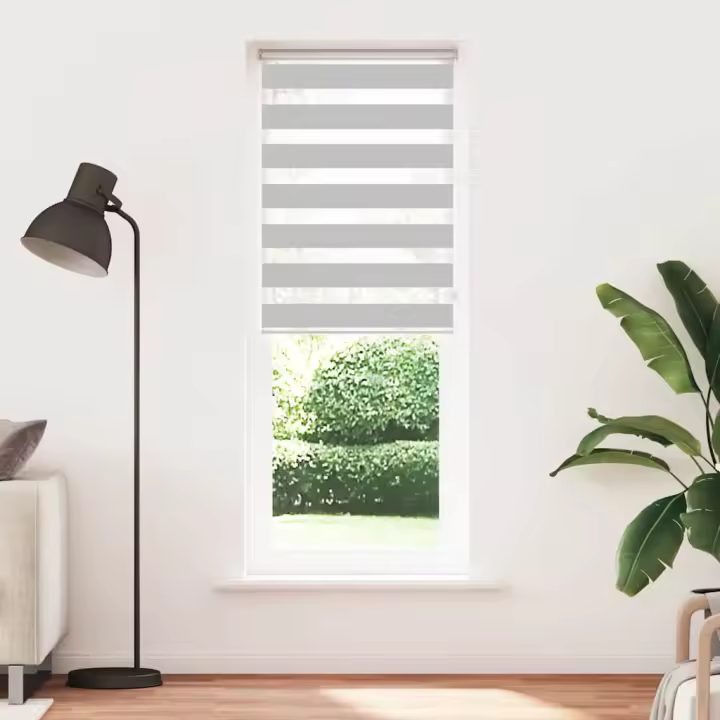 Estor cebra gris claro 70x200cm tejido ancho 65,9 cm poliéster - 1