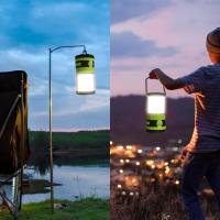Lámpara LED de camping superbrillante de 1500 lúmenes, 4 modos de luz, funciona con pilas, adecuada para caminatas nocturnas, iluminación de tienda, emergencias, apagones (verde) - details 0