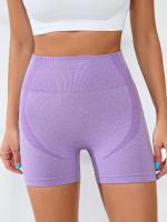 Shorts De Yoga Para Mujer De Alta Cintura Absorbente De Sudor Veraniego Levantador De Caderas Deporte Quick Dry Activewear - details 32