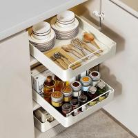 Kitchen Storage Rack with Slide Rails Pull-out Kitchen Drawer Type Storage Tray Spice Box Pantry Basket Storage Rack Cabinets Organizer - details 4
