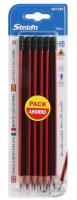 Stelam HB Lápices con Goma - Pack Ahorro de 12 Unidades, 19 cm, Ideal para Escuela y Oficina - details 1