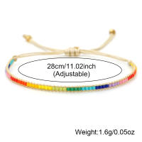 Pulsera Arcoíris Ajustable Para Mujer Con Cuentas Miyuki Pulsera Bohemia Hecha a Mano Sin Metal Colorido Para Verano - details 4