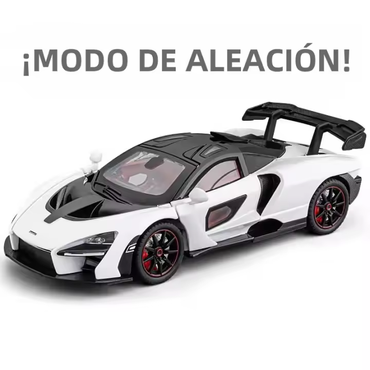McLaren Senna Supercar Modelo a Escala 1:24 En Metal Con Sonido Y Luz Vehículo De Acción Para Coleccionistas Y Niños Regalo De Cumpleaños - 1