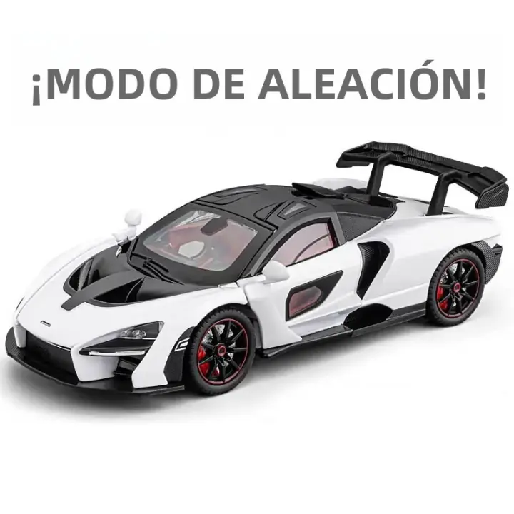 McLaren Senna Supercar Modelo a Escala 1:24 En Metal Con Sonido Y Luz Vehículo De Acción Para Coleccionistas Y Niños Regalo De Cumpleaños - 1