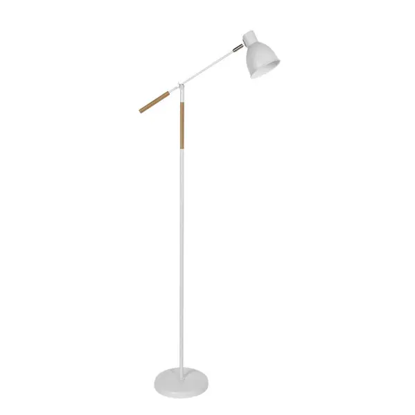 Pie De Salon Acople 1xe27 Blanco/haya Orientable 360Âº Articulable 137x25,5x55 Cm - 1