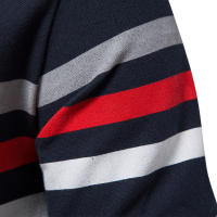 Primavera y novedad de verano, camisa POLO de talla europea para hombre con solapa, camiseta informal de manga corta digital con costuras a rayas para hombre - details 5