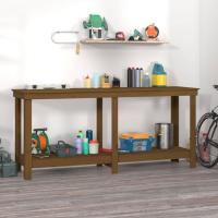vidaXL Banco de Trabajo de Mesa Herramienta Estante Color Natural,  Blanco,  Gris y mas - details 4