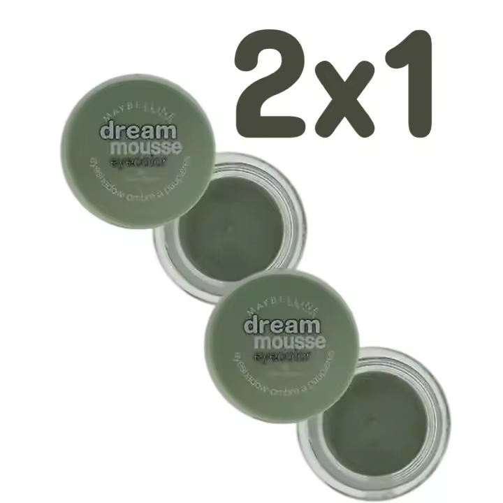 2 unidades X MAYBELLINE DREAM MOUSSE SOMBRA DE OJOS 08 EDEN VERDE 3 g - 1