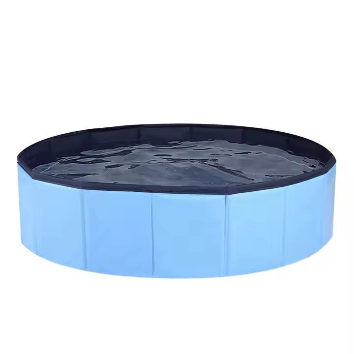 Baño plegable para perros Piscina Piscina para niños de plástico Bañera profesional Bañera de aseo plegable para mascotas Niños Bebés y niños pequeños, 80 x 20 cm Azul - 1