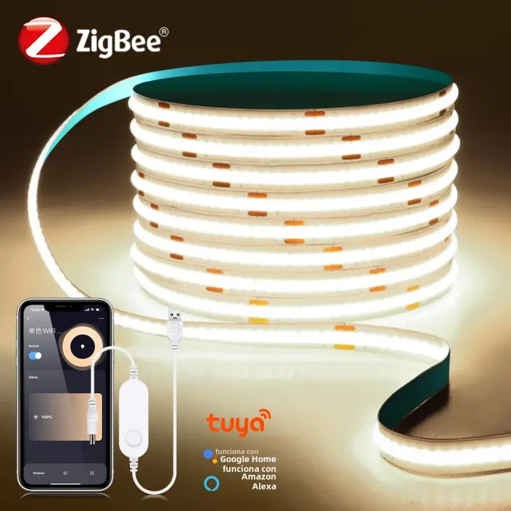 Tira De Luz LED COB 5V Zigbee 3.0 Dimmable Por Tuya Smart Gateway Bridge SmartThings Alexa Google Home Para El Hogar Y El Rincón De Vida - 1