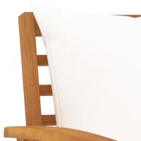 vidaXL Banco de jardín con cojín crema madera maciza de acacia 120 cm - details 4