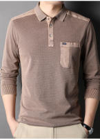 Camisa Polo Para Hombre MLSHP Primavera Otoño Algodón Sólido Bordado Casual Negocios Moda Tops Simples 3XL - details 4