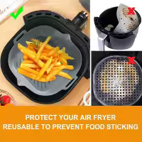 Cesta de silicona para freidora de aire, bandeja para olla, contenedor reutilizable, molde para hornear, Protector de forma de bote - details 6