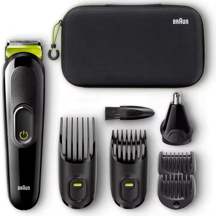 Recortadora de Barba y Cuerpo Braun Multigroomer MGK3921 Color Negro Kit 6 en 1 - 1